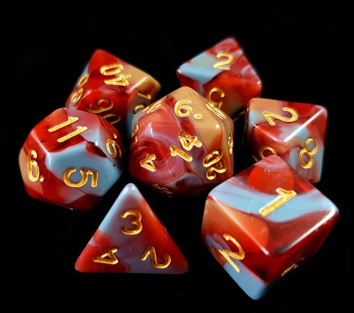 Set of 7 'Viking Saga' Lindorm RPG Dice - Lindorm Dice