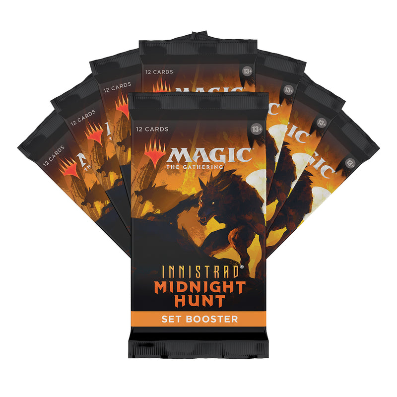 Magic: The Gathering Innistrad Midnight Hunt Realms Bundle | 8 Set Boosters (96 Magic Cards) + Accessories - Wizards Of The Coast