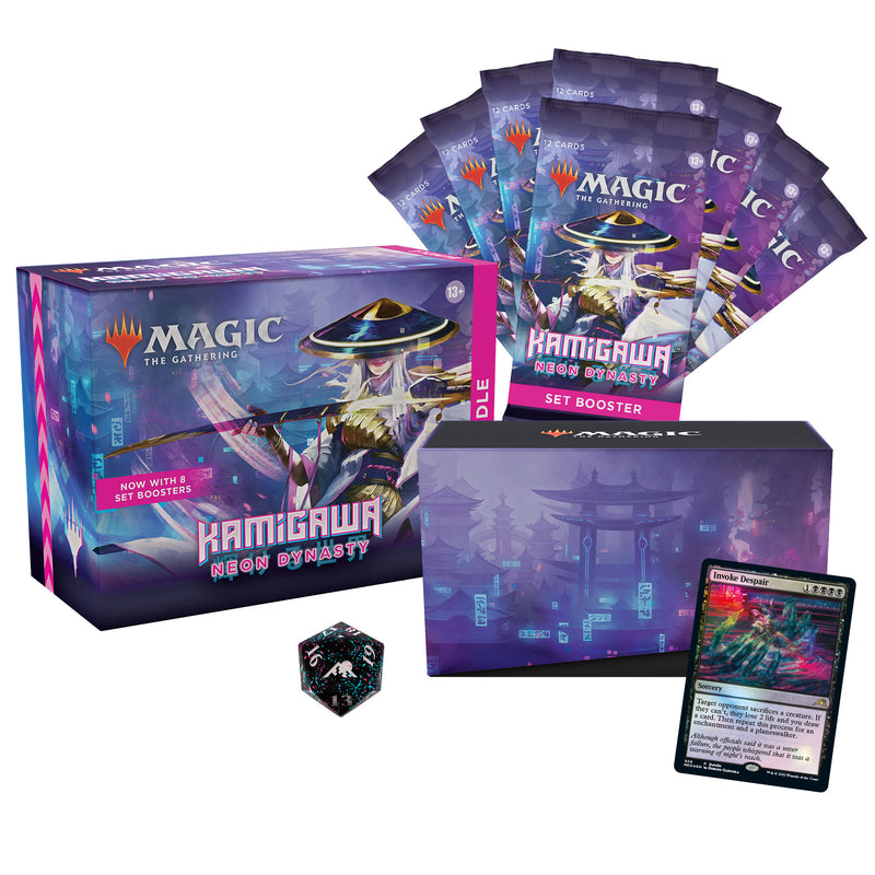 Magic: The Gathering Kamigawa: Neon Dynasty Bundle | 8 Set Boosters + Accessories - Wizards Of The Coast