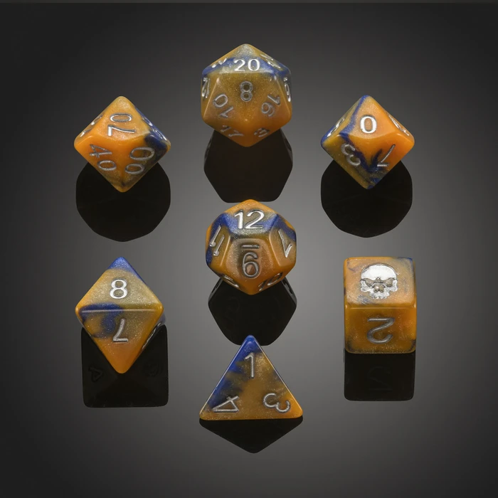 Set of 7 'Deadly Flora & Fauna' Pufferfish RPG Dice - Critit