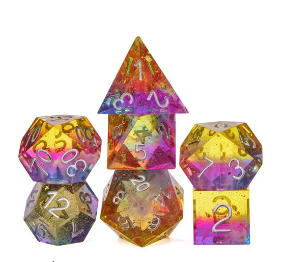 Rainbow Magic - Candy Glitter Paper Dice - RPG Dice Set