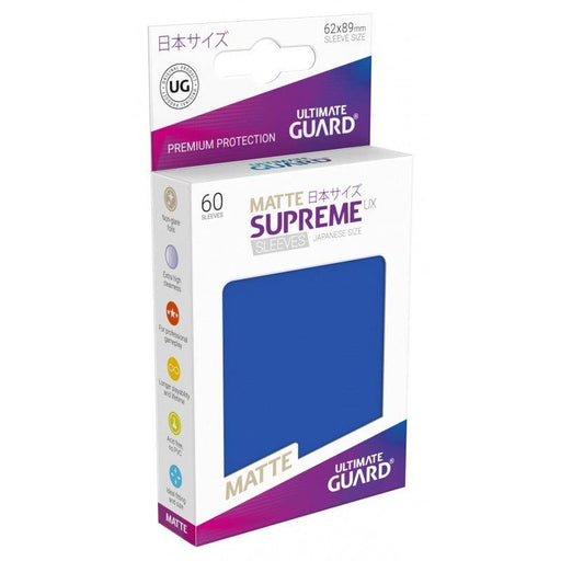 Ultimate Guard Supreme UX Sleeves Japanese Size Matte Blue (60) - Ultimate Guard