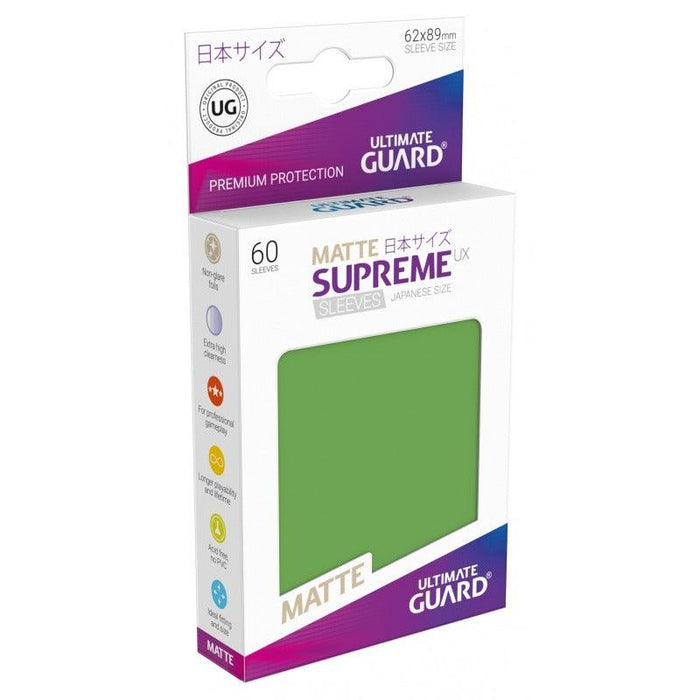 Ultimate Guard Supreme UX Sleeves Japanese Size Matte Green (60) - Ultimate Guard