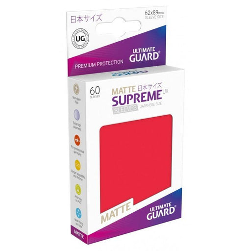 Ultimate Guard Supreme UX Sleeves Japanese Size Matte Red (60) - Ultimate Guard