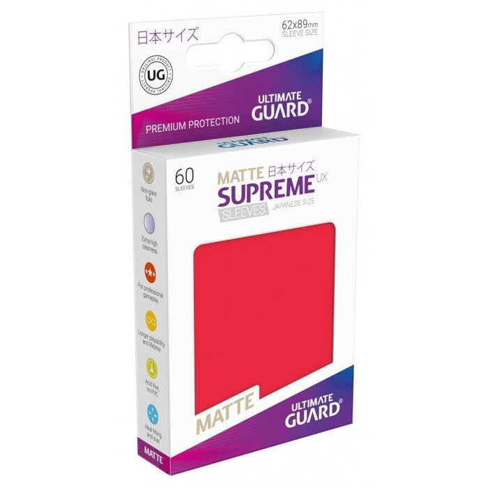 Ultimate Guard Supreme UX Sleeves Japanese Size Matte Red (60) - Ultimate Guard