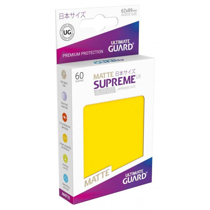 Ultimate Guard Supreme UX Sleeves Japanese Size Matte Yellow (60) - Ultimate Guard