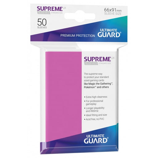 Ultimate Guard Supreme UX Sleeves Standard Size Pink (50) - Ultimate Guard