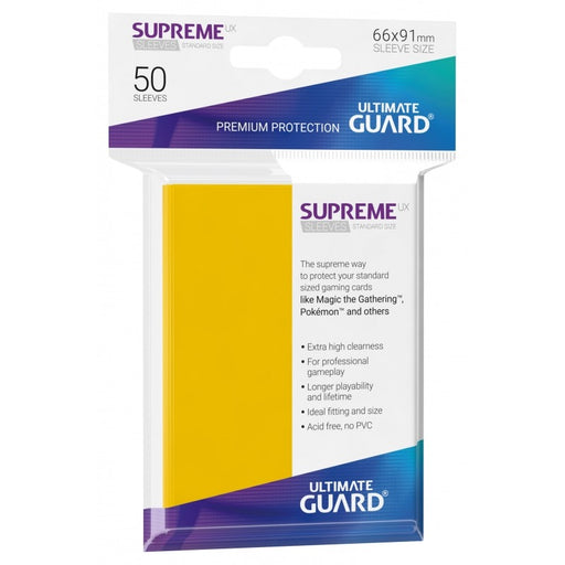 Ultimate Guard Supreme UX Sleeves Standard Size Yellow (50) - Ultimate Guard