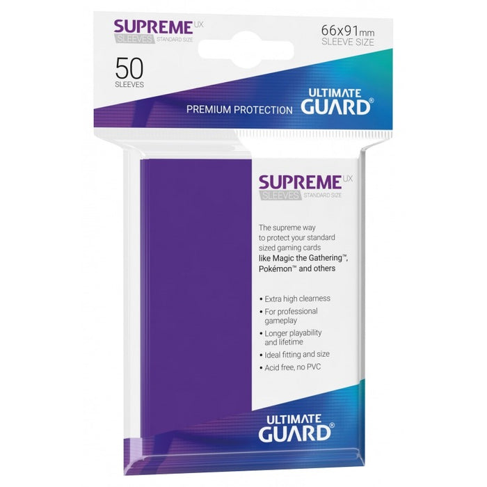 Ultimate Guard Supreme UX Sleeves Standard Size Purple (50) - Ultimate Guard