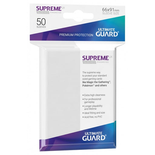 Ultimate Guard Supreme UX Sleeves Standard Size White (50) - Ultimate Guard