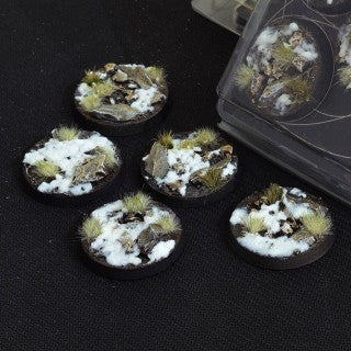 Gamers Grass - Battle Ready Winter Bases, Round 40mm (x5) - Gamers Grass