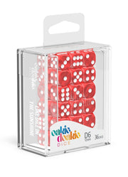 Oakie Doakie Dice D6 Dice 12 mm Marble - Red (36) - Oakie Doakie Dice