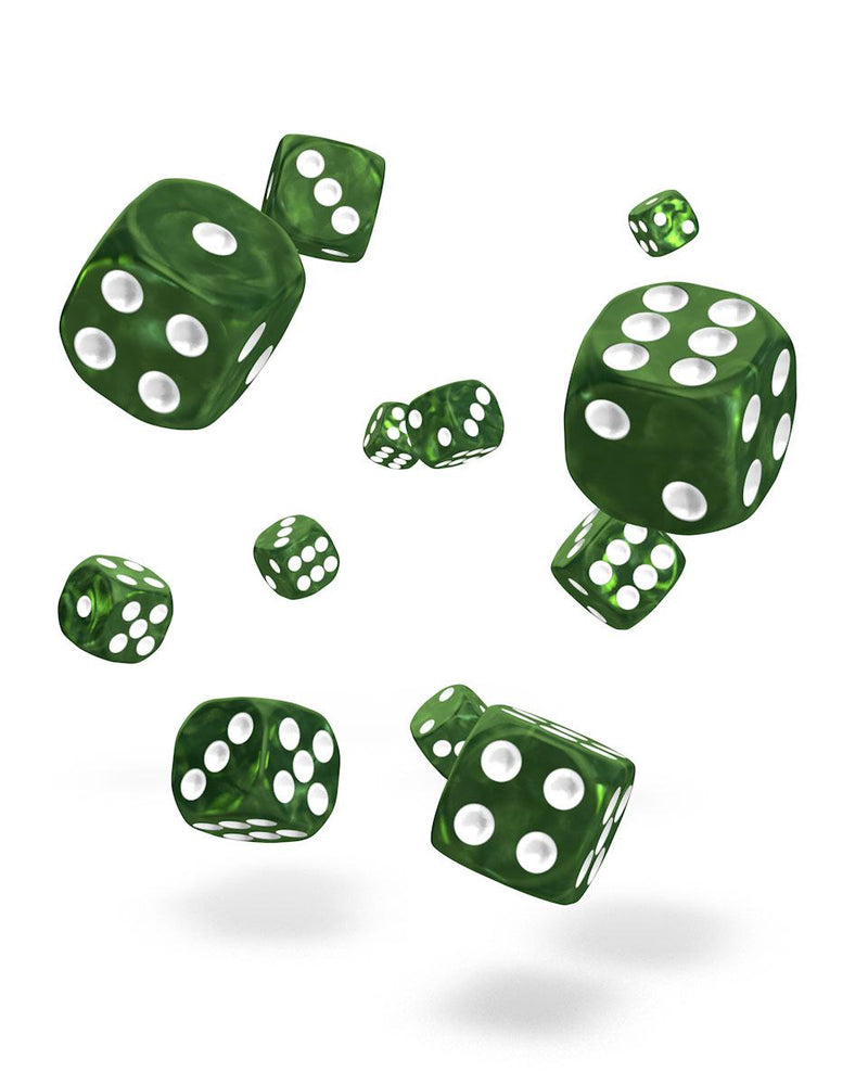 Oakie Doakie Dice D6 Dice 12 mm Marble - Green (36) - Oakie Doakie Dice