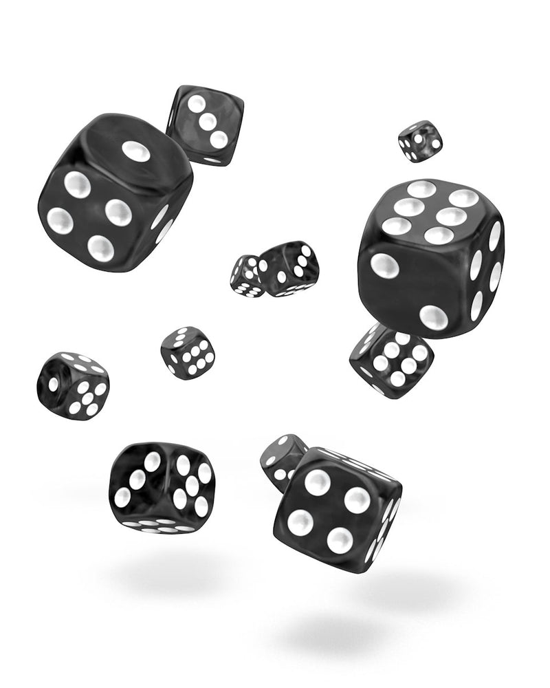 Oakie Doakie Dice D6 Dice 12 mm Marble - Black (36) - Oakie Doakie Dice