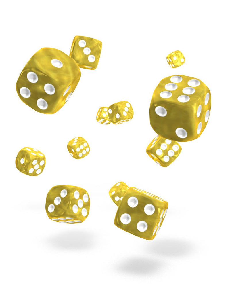 Oakie Doakie Dice D6 Dice 12 mm Marble - Yellow (36) - Oakie Doakie Dice