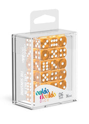 Oakie Doakie Dice D6 Dice 12 mm Marble - Orange (36) - Oakie Doakie Dice