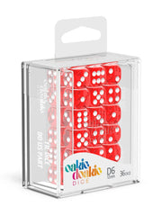 Oakie Doakie Dice D6 Dice 12 mm Translucent - Red (36) - Oakie Doakie Dice