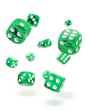 Oakie Doakie Dice D6 Dice 12 mm Translucent - Green (36) - Oakie Doakie Dice