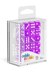 Oakie Doakie Dice D6 Dice 12 mm Translucent - Purple (36) - Oakie Doakie Dice