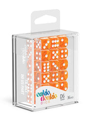 Oakie Doakie Dice D6 Dice 12 mm Translucent - Orange (36) - Oakie Doakie Dice