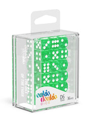 Oakie Doakie Dice D6 Dice 12 mm Speckled - Green (36) - Oakie Doakie Dice