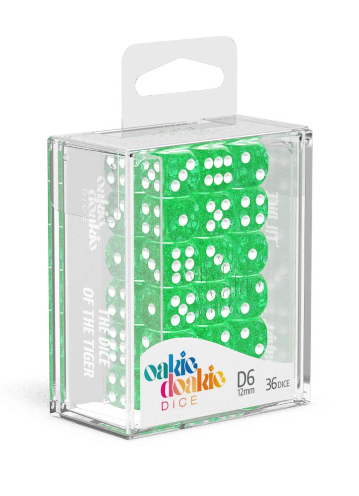 Oakie Doakie Dice D6 Dice 12 mm Speckled - Green (36) - Oakie Doakie Dice