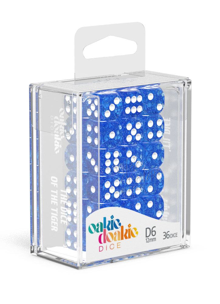 Oakie Doakie Dice D6 Dice 12 mm Speckled - Blue (36) - Oakie Doakie Dice