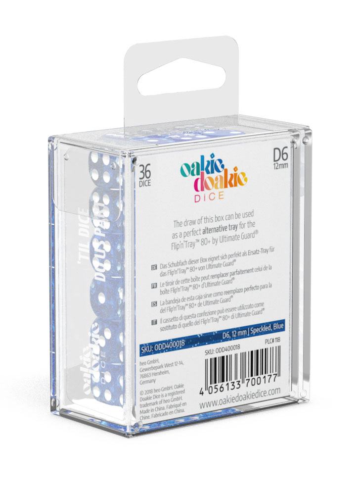 Oakie Doakie Dice D6 Dice 12 mm Speckled - Blue (36) - Oakie Doakie Dice