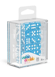 Oakie Doakie Dice D6 Dice 12 mm Speckled - Light Blue (36) - Oakie Doakie Dice