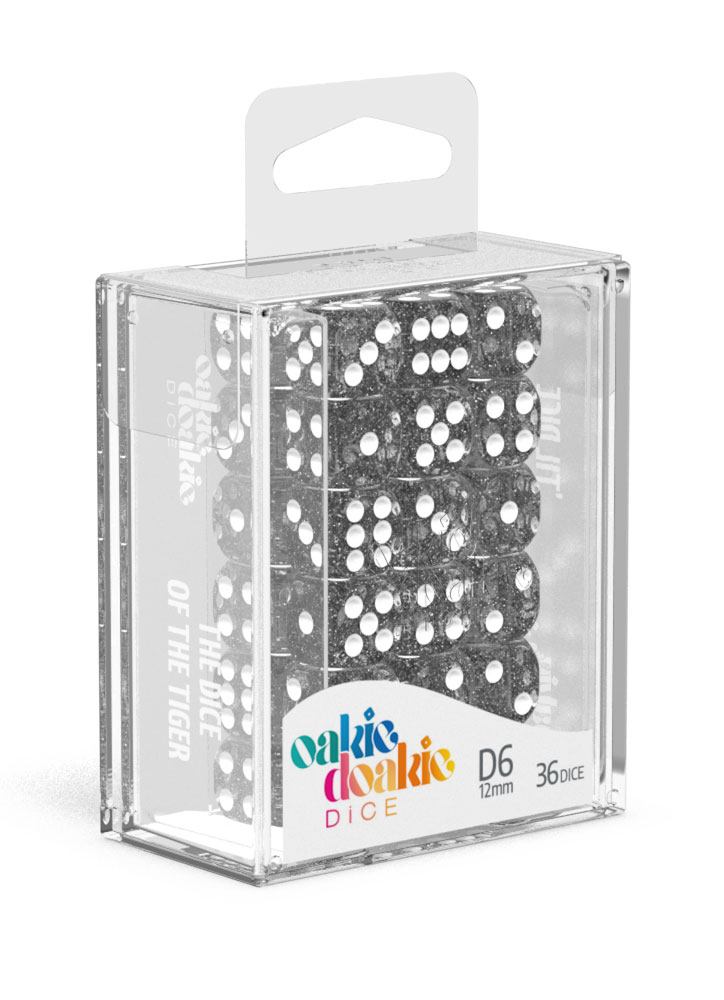 Oakie Doakie Dice D6 Dice 12 mm Speckled - Black (36) - Oakie Doakie Dice