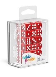 Oakie Doakie Dice D6 Dice 12 mm Solid - Red (36) - Oakie Doakie Dice