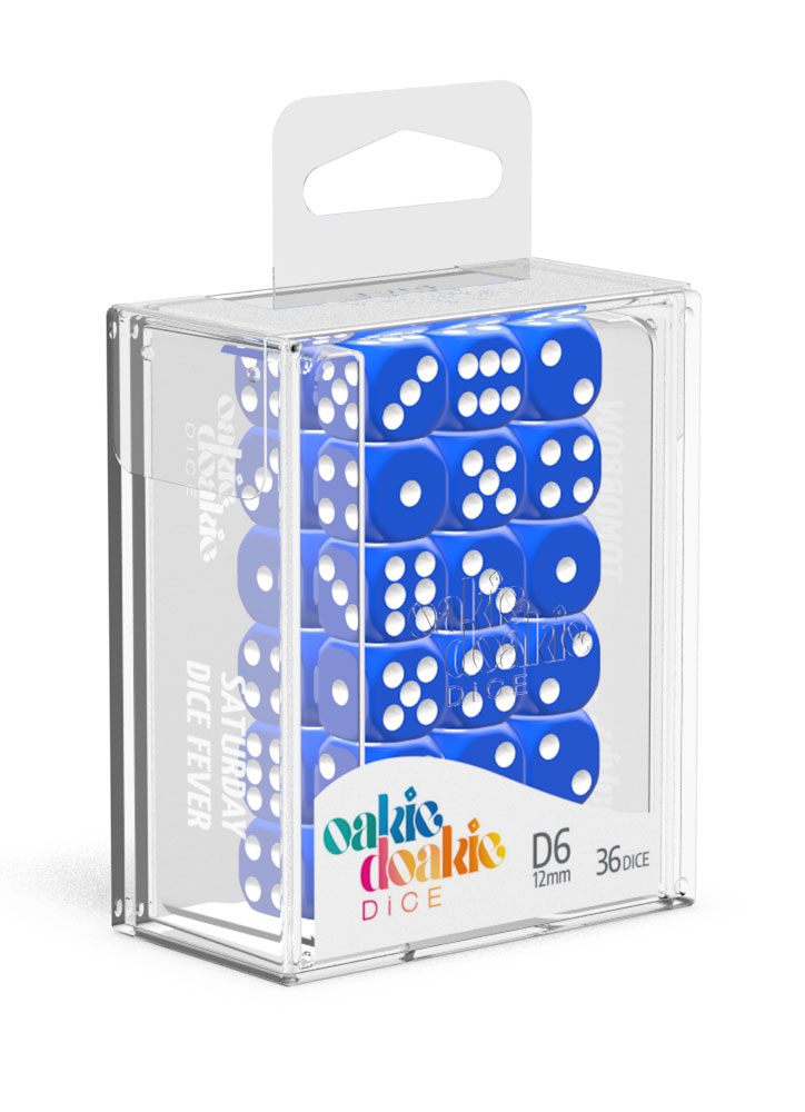 Oakie Doakie Dice D6 Dice 12 mm Solid - Blue (36) - Oakie Doakie Dice