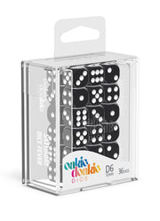 Oakie Doakie Dice D6 Dice 12 mm Solid - Black (36) - Oakie Doakie Dice