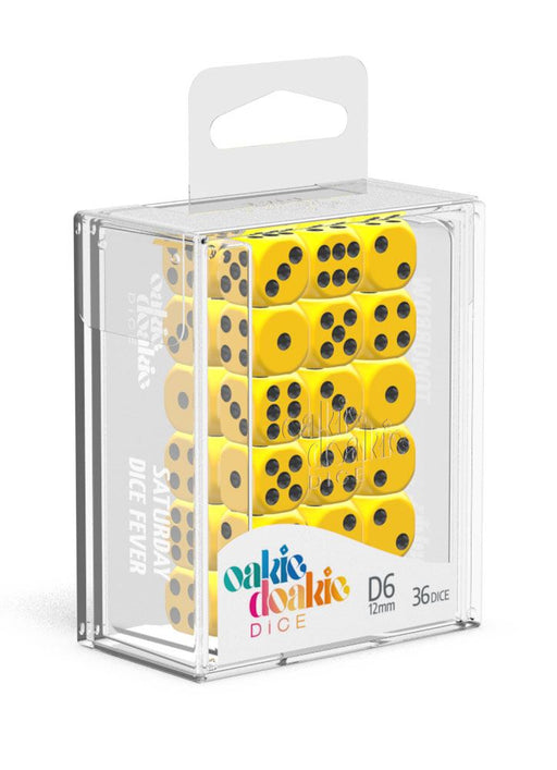 Oakie Doakie Dice D6 Dice 12 mm Solid - Yellow (36) - Oakie Doakie Dice