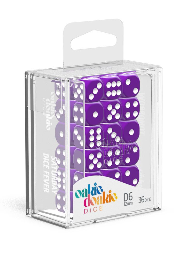 Oakie Doakie Dice D6 Dice 12 mm Solid - Purple (36) - Oakie Doakie Dice