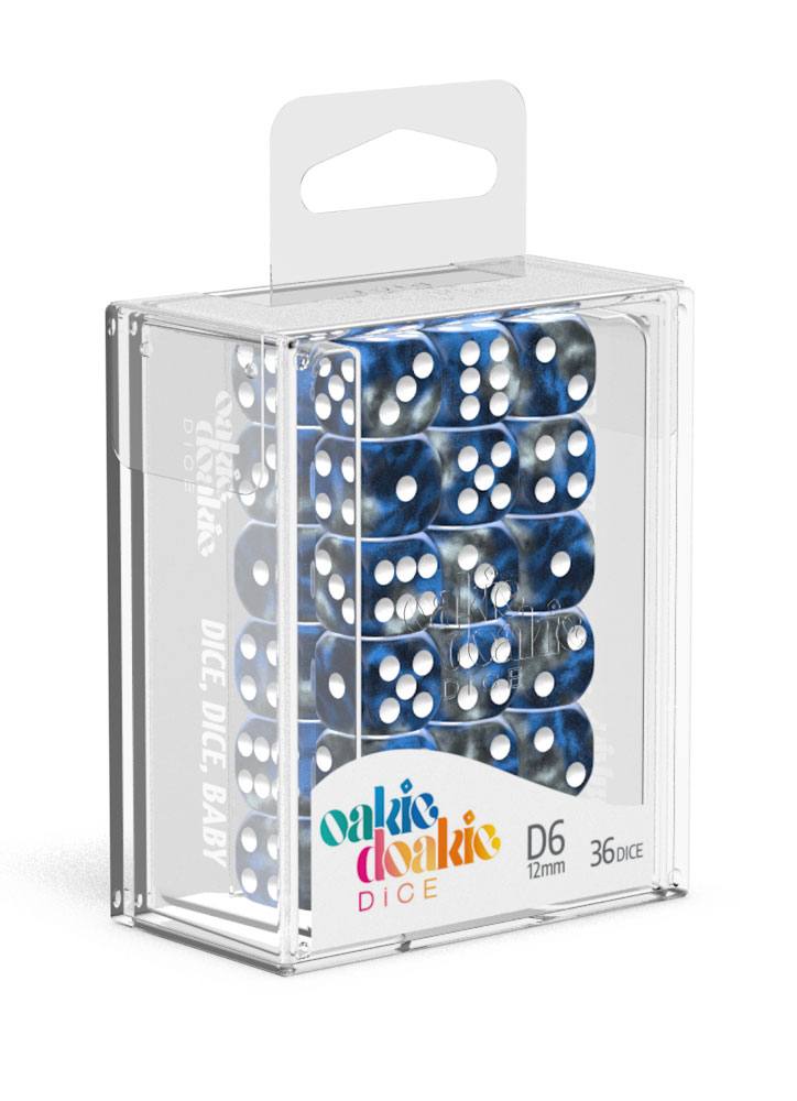 Oakie Doakie Dice D6 Dice 12 mm Gemidice - Liquid Steel (36) - Oakie Doakie Dice