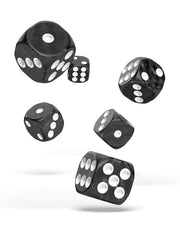 Oakie Doakie Dice D6 Dice 16 mm Marble - Black (12) - Oakie Doakie Dice