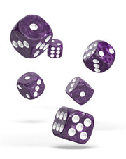 Oakie Doakie Dice D6 Dice 16 mm Marble - Purple (12) - Oakie Doakie Dice