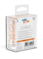 Oakie Doakie Dice D6 Dice 16 mm Marble - Orange (12) - Oakie Doakie Dice