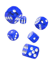 Oakie Doakie Dice D6 Dice 16 mm Translucent - Blue (12) - Oakie Doakie Dice
