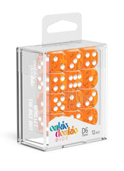 Oakie Doakie Dice D6 Dice 16 mm Translucent - Orange (12) - Oakie Doakie Dice
