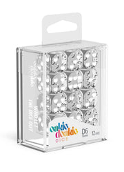 Oakie Doakie Dice D6 Dice 16 mm Translucent - Clear (12) - Oakie Doakie Dice