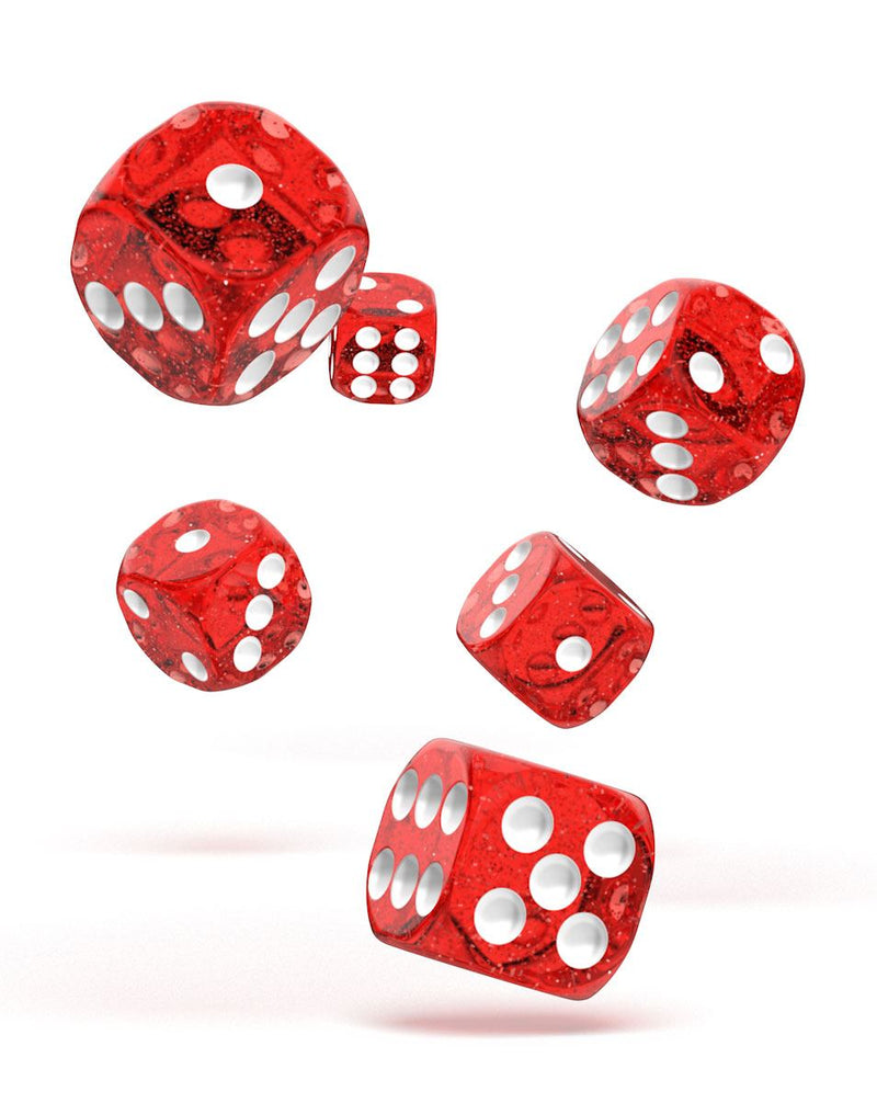Oakie Doakie Dice D6 Dice 16 mm Speckled - Red (12) - Oakie Doakie Dice