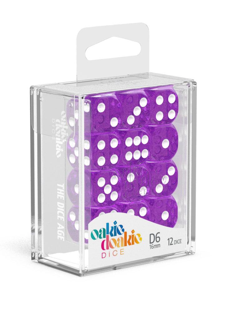 Oakie Doakie Dice D6 Dice 16 mm Speckled - Purple (12) - Oakie Doakie Dice