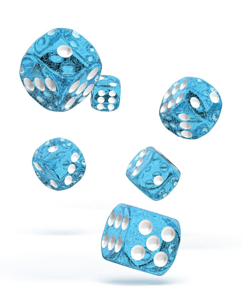 Oakie Doakie Dice D6 Dice 16 mm Speckled - Light Blue (12) - Oakie Doakie Dice