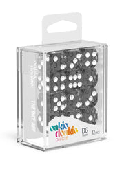 Oakie Doakie Dice D6 Dice 16 mm Speckled - Black (12) - Oakie Doakie Dice