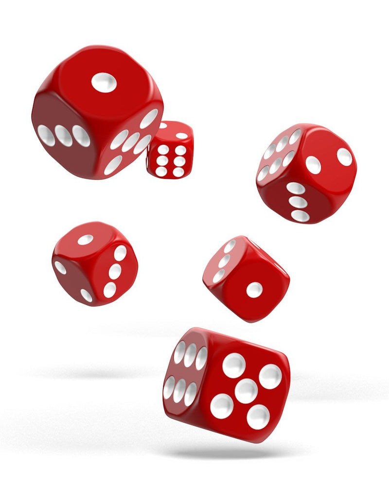 Oakie Doakie Dice D6 Dice 16 mm Solid - Red (12) - Oakie Doakie Dice