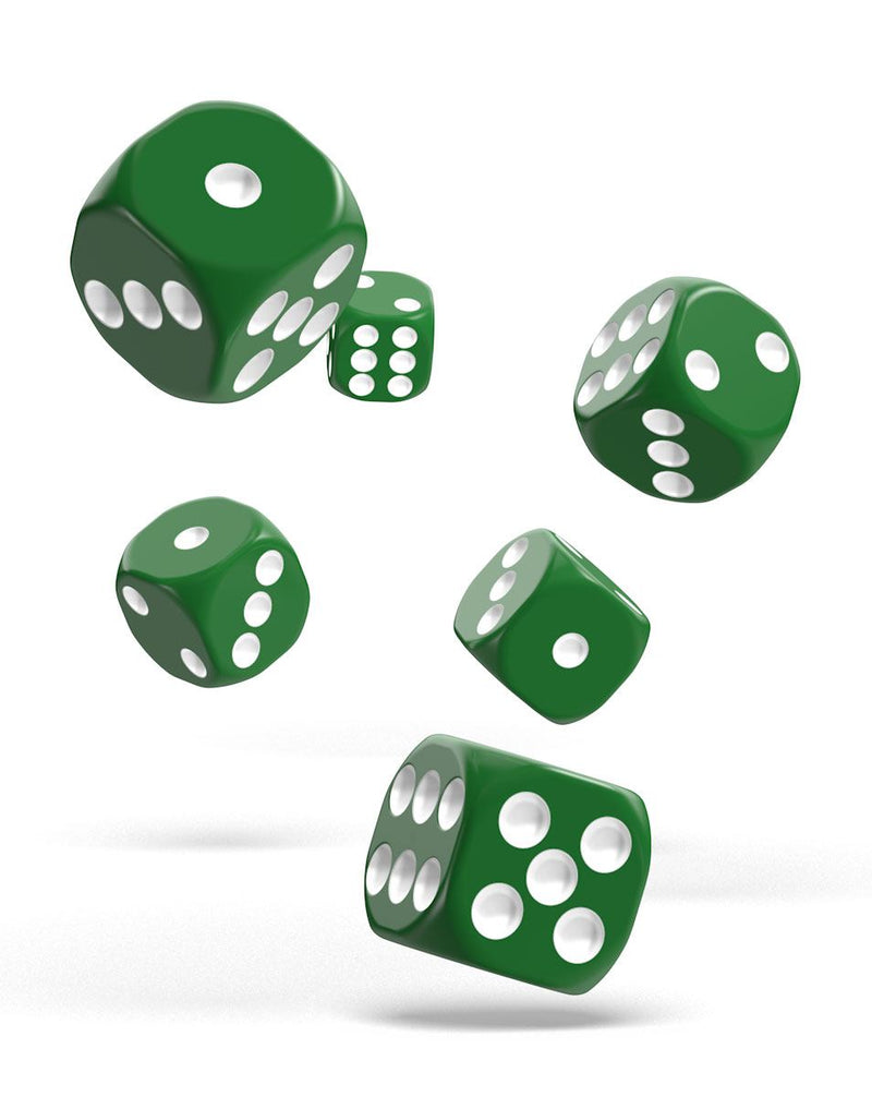 Oakie Doakie Dice D6 Dice 16 mm Solid - Green (12) - Oakie Doakie Dice