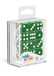 Oakie Doakie Dice D6 Dice 16 mm Solid - Green (12) - Oakie Doakie Dice