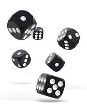 Oakie Doakie Dice D6 Dice 16 mm Solid - Black (12) - Oakie Doakie Dice
